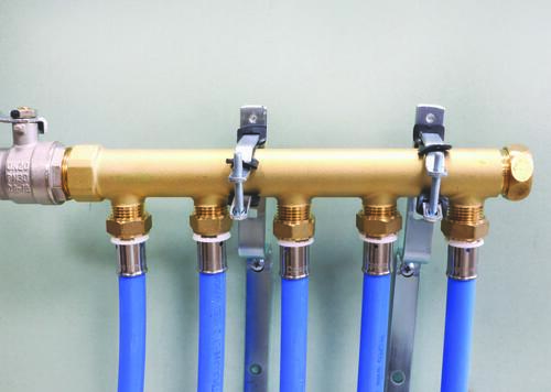 Paire de supports doubles isophoniques pour collecteur 3/4'' (20/27) à 1''1/4 (33/42) - Somatherm